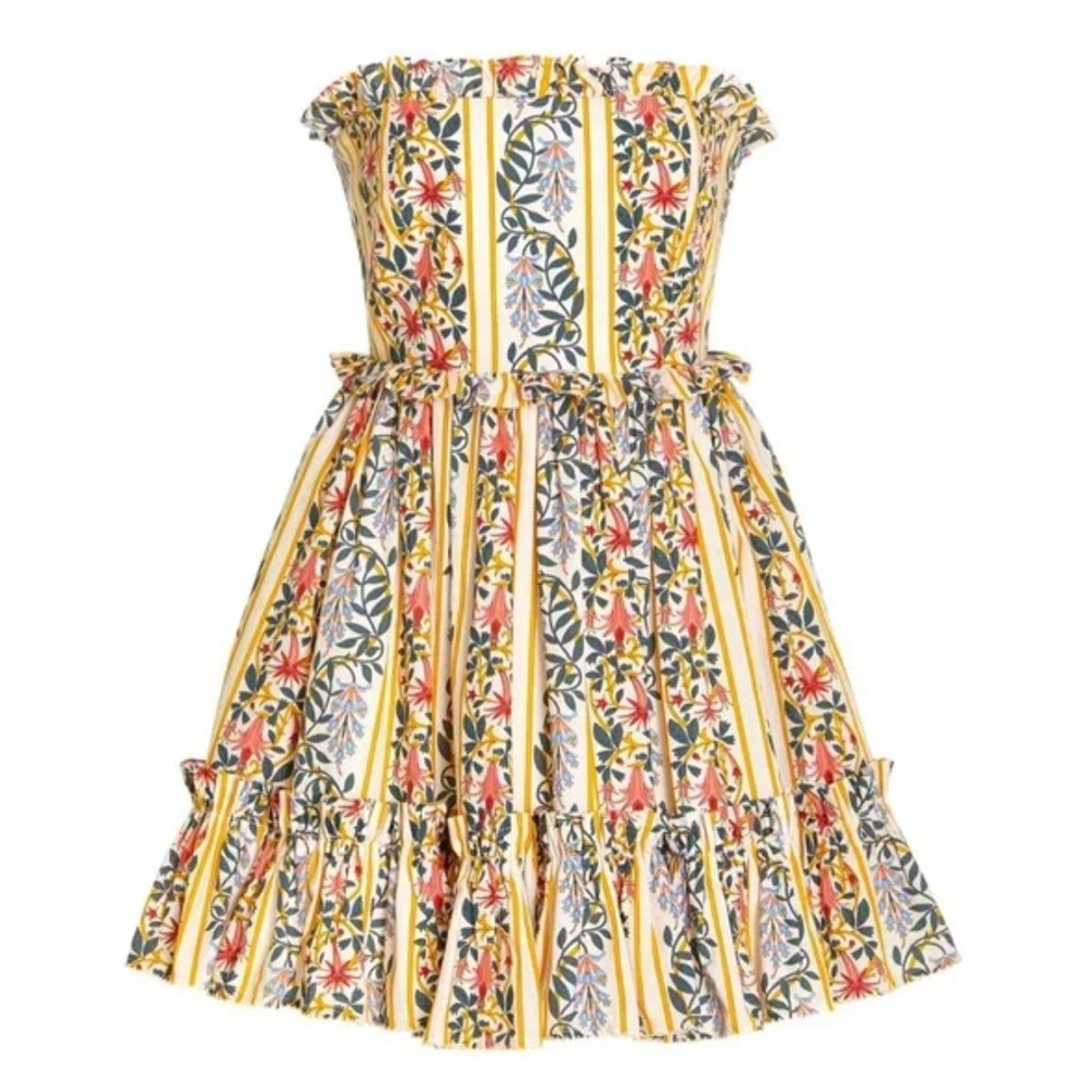 Agua by Agua Bendita Floral Strapless Mini Dress - Yellow, Green, Red